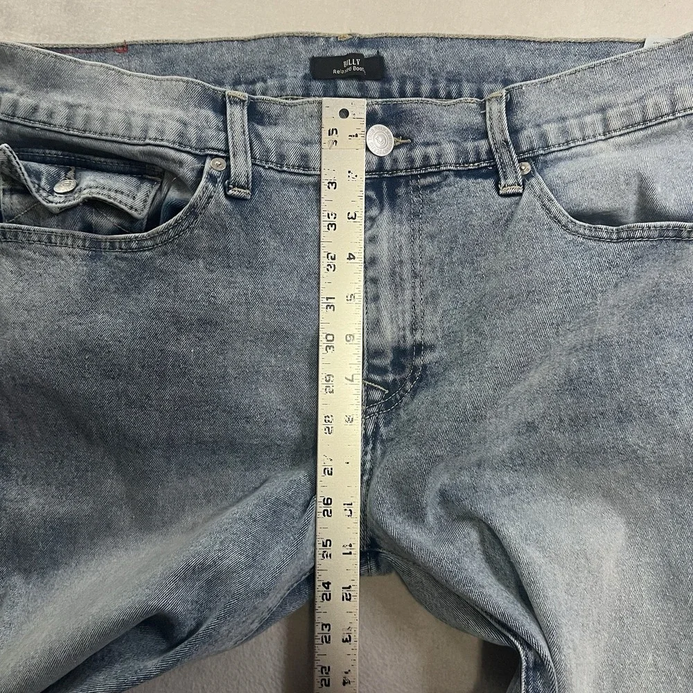 True Religion Billy Relaxed Bootcut Jeans Men's 38x33 Blue Flap Pockets USA Made